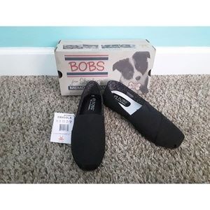 NEW Skechers Bobs Slip On Peace-love Black Flats